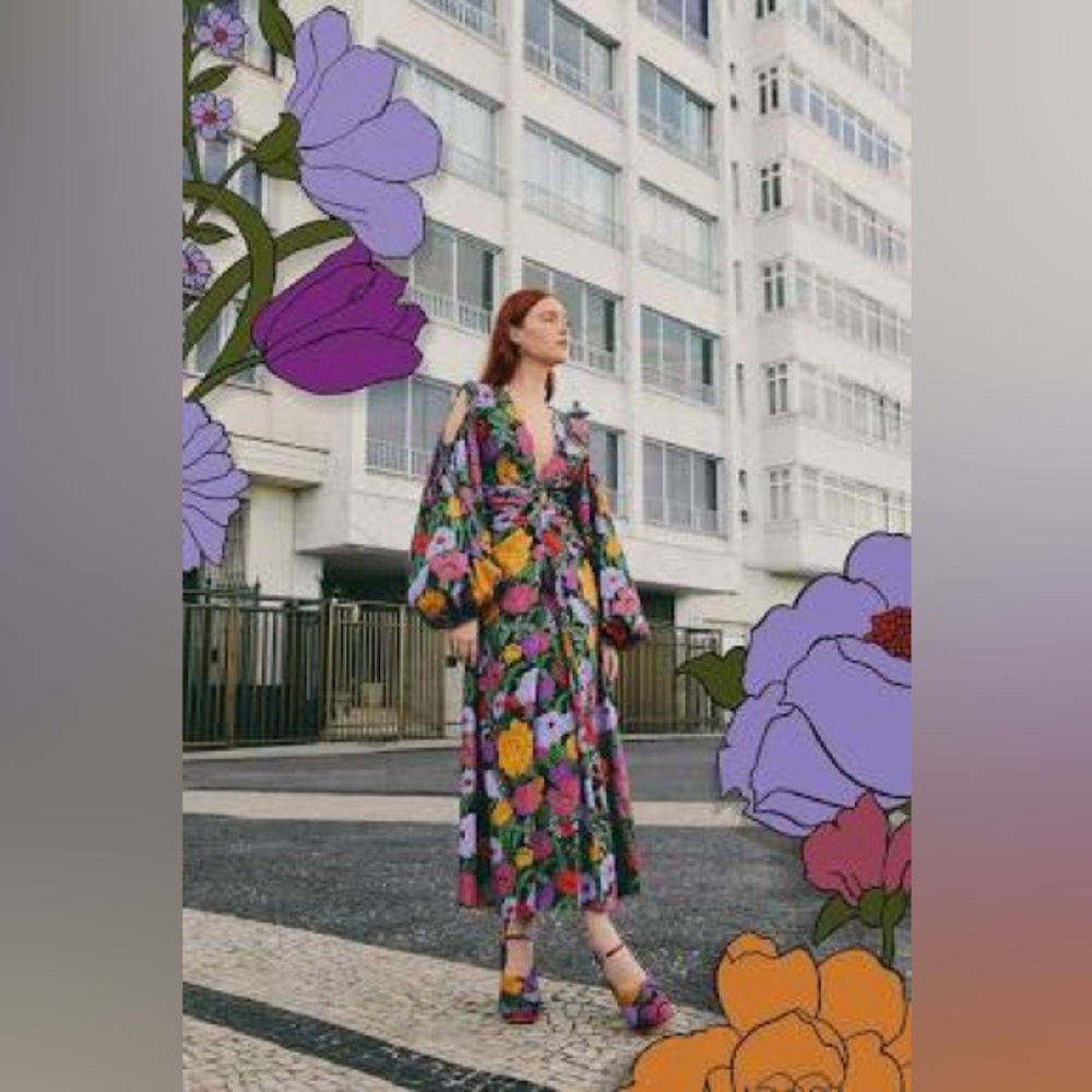 FARM Rio Vibrant Floral Maxi Dress